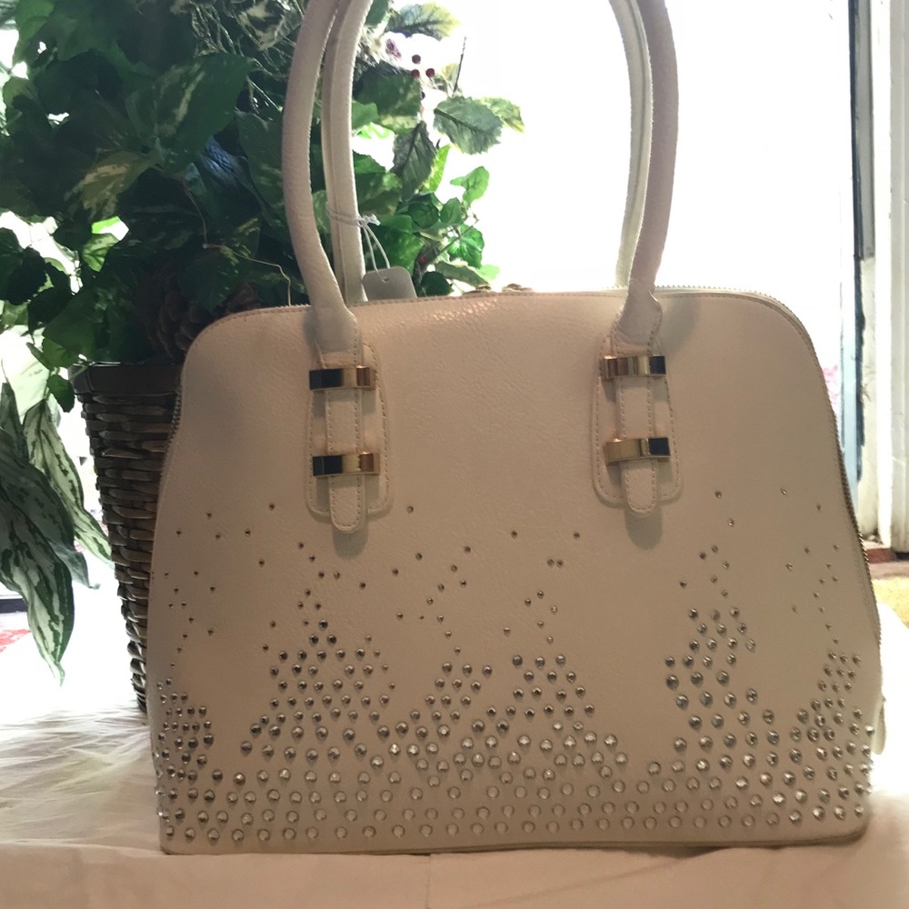 White/Silver Studded Purse